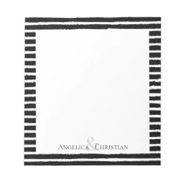 Bloc De Notas Moda moderna rayas negras Parejas Stationery