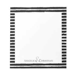 Bloc De Notas Moda moderna rayas negras Parejas Stationery