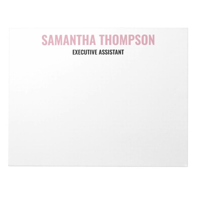 Bloc De Notas Moda moderna rosa, blanco y negro  (Frente)