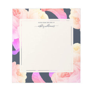 Bloc De Notas Moda Neon Rosa Dark Blue Personalizado