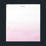 Bloc De Notas Moda Ombre color de agua rosa pastel personalizada<br><div class="desc">Notepad colorida y de moda con una coloración de color rosa oscuro. Este será un acento perfecto para su oficina. Personalice agregando nombres,  monogramas u otros detalles.</div>