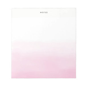 Bloc De Notas Moda Ombre color de agua rosa pastel personalizada