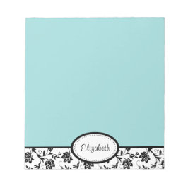 Bloc De Notas Moda personalizada Damask Floral Blue Notepad