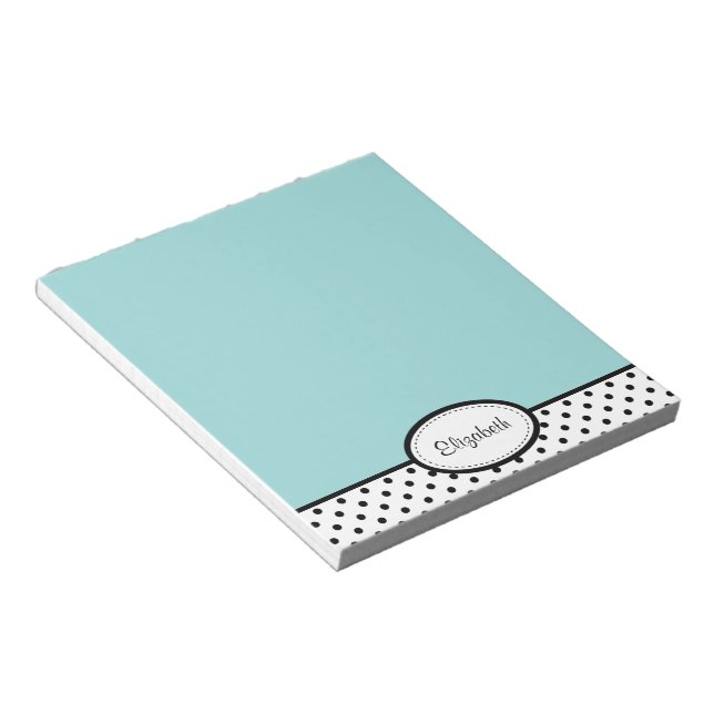 Bloc De Notas Moda personalizada Polka Dot Blue Notepad (Lado Derecho)
