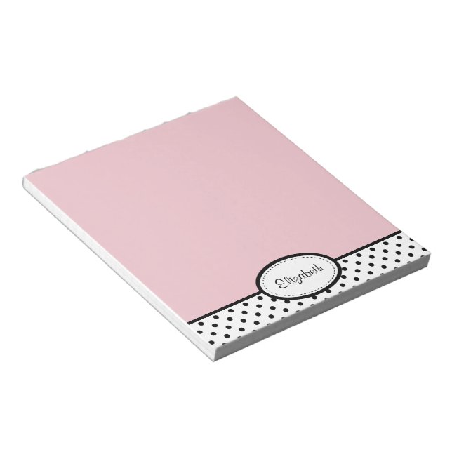 Bloc De Notas Moda personalizada Polka Dot PInk Notepad (Lado Derecho)
