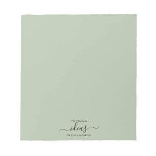 Bloc De Notas Moden sage green ideas almohadilla de papel