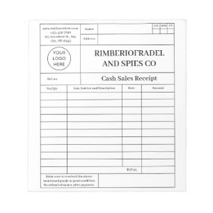 Bloc De Notas modern cash sales receipt