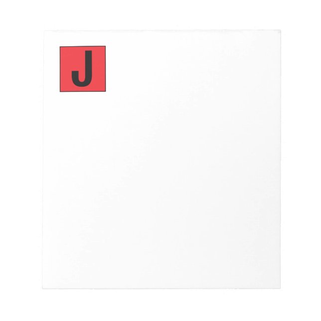 Bloc De Notas Modern Elegant Plain Professional Monogram (Frente)