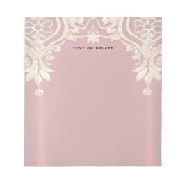 Bloc De Notas Modern Gold Red Floral Notepad