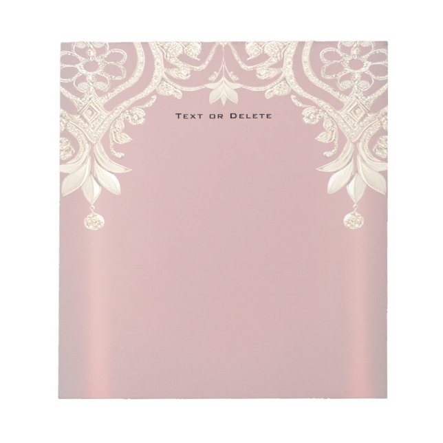 Bloc De Notas Modern Gold Red Floral Notepad (Frente)