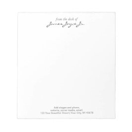 Bloc De Notas Modern Handwritten Stylish From The Desk Of