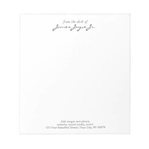 Bloc De Notas Modern Handwritten Stylish From The Desk Of