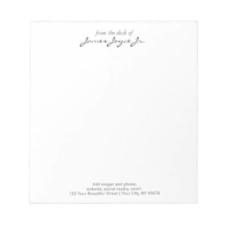 Bloc De Notas Modern Handwritten Stylish From The Desk Of
