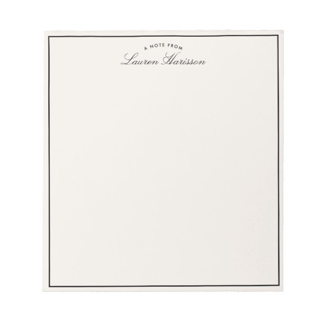 Bloc De Notas Modern ivory, black border  (Frente)