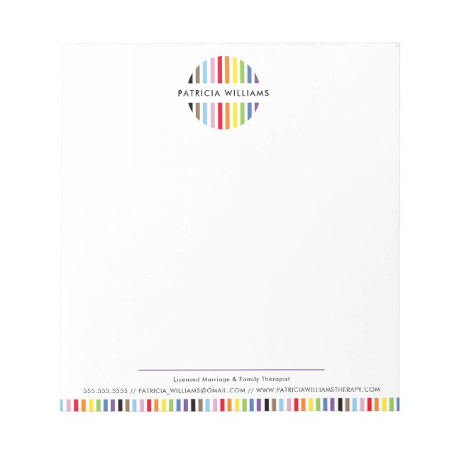 Bloc De Notas MODERN MINIMAL stripe logo rainbow pride LGBTQ (Frente)