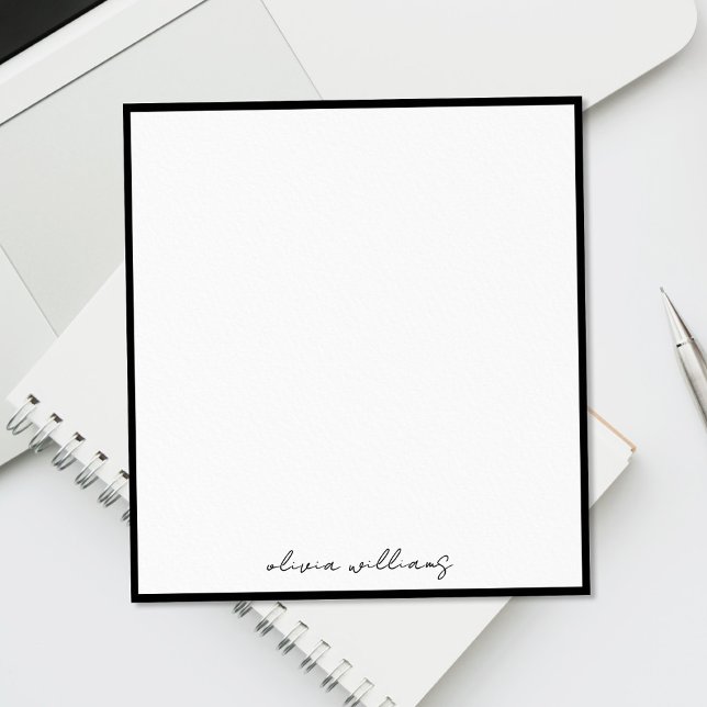 Bloc De Notas Modern Minimalist Calligraphy Monogram (Subido por el creador)
