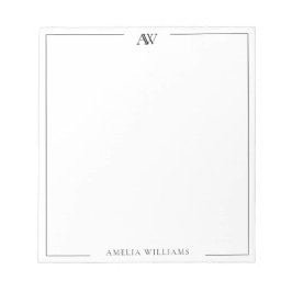 Bloc De Notas Modern Minimalist Elegant Monogram