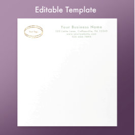 Bloc De Notas Modern Minimalist Sage Green Custom Business Logo