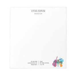 Bloc De Notas Modern Multi-Instrument Custom Musician Notepad