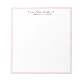 Bloc De Notas modern, pink border from the desk of notepad