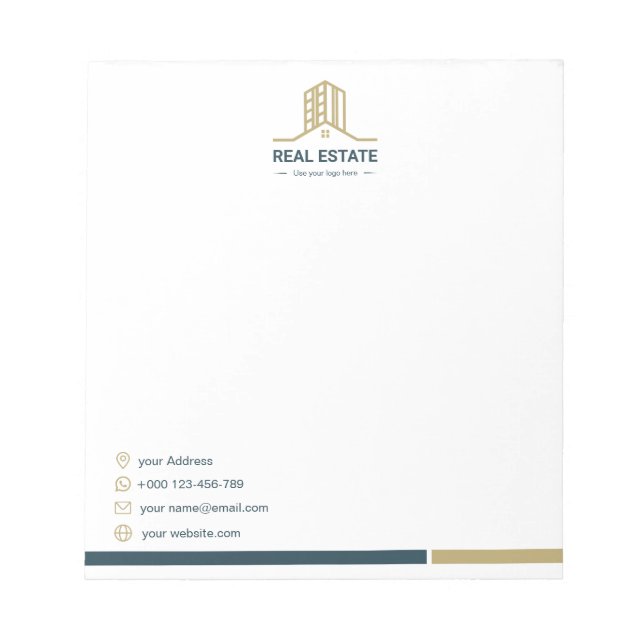 Bloc De Notas Modern Real Estate Notepad (Frente)
