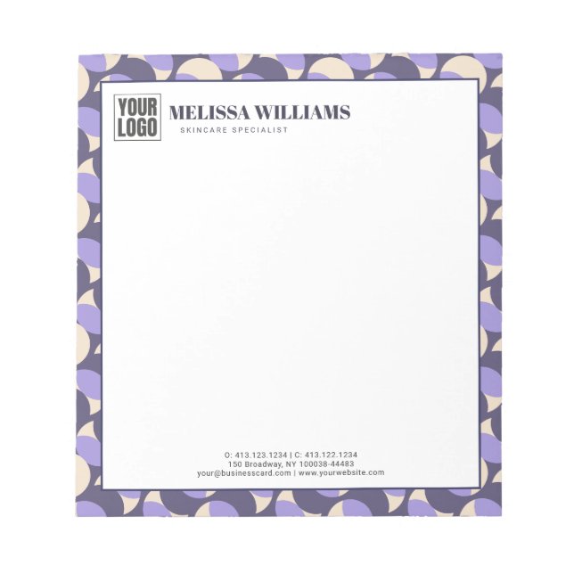 Bloc De Notas Modern Retro Lavender Geometric Notepad (Frente)