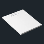 Bloc De Notas Modern Script Minimalist Monogram<br><div class="desc">Easily add name and subject or title to customize by clicking the "Personalize" button. Featuring a script typography that you can easily replace with your favorite fonts by using our "Design Tool".</div>