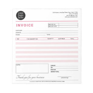 Bloc De Notas Modern Small Business Invoice Sales Receipt