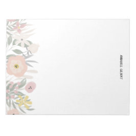 Bloc De Notas Moderna acuarela Primavera Jardín Vegetación Flora