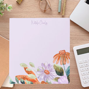 Bloc De Notas Moderna Bonito de estilo Wildflower Floral