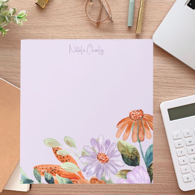 Bloc De Notas Moderna Bonito de estilo Wildflower Floral (Subido por el creador)