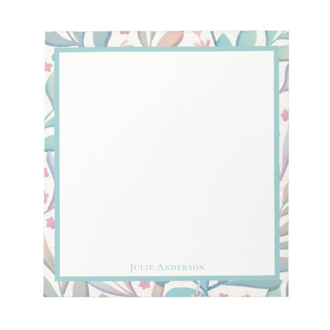 Bloc De Notas Moderna Elegante Pastel Floral (Frente)