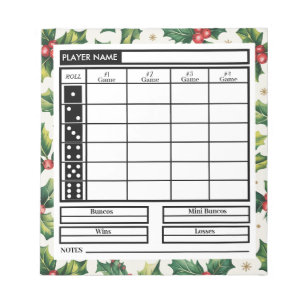 Bloc De Notas Moderna estética de moda Feliz Navidad Bunco Score
