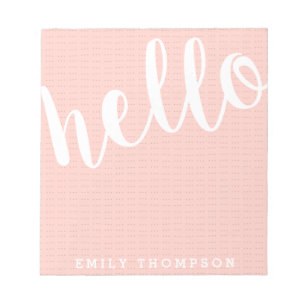 Bloc De Notas Moderna historia social personalizada Hello