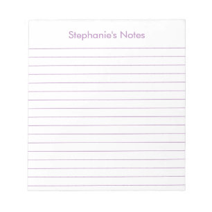 Bloc De Notas Moderna Lavanda Llenada Personalizada