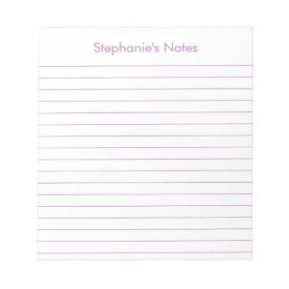 Bloc De Notas Moderna Lavanda Llenada Personalizada