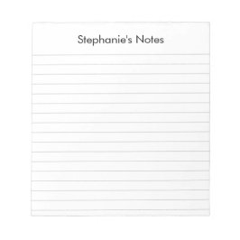 Bloc De Notas Moderna luz negra gris brillante personalizada