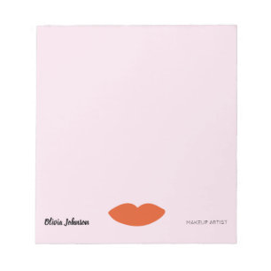 Bloc De Notas Moderna Moda Francesa Rojo Lips Beautician Minimal