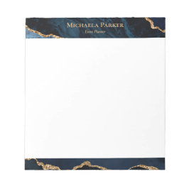 Bloc De Notas Moderna Navy Blue Gold Elegant