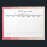 Bloc De Notas Moderna tipografía rayas pastel planner semanal<br><div class="desc">Un simple planificador semanal con un fondo de rayas pastel y una tipografía retro,  para organizar tu horario semanal como un profesional.</div>