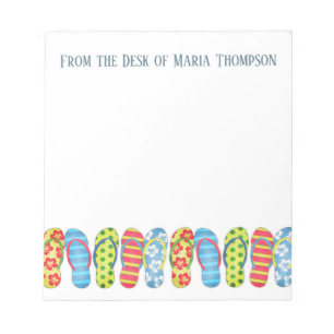 Bloc De Notas Moderna Y Elegante Playa Verano Flip Flops