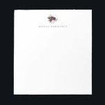 Bloc De Notas Moderno Bouquet Floral de Plum de Marfil<br><div class="desc">Diseño moderno y elegante con el logo de un ramo floral de marfil blanco y ciruela,  con el nombre de un bloc de notas personalizado. Se pueden personalizar el estilo y el color del tipo de letra del texto.</div>