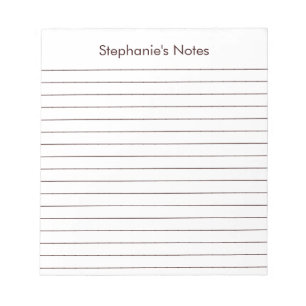 Bloc De Notas Moderno Chocolate Brown Lined Personalizado
