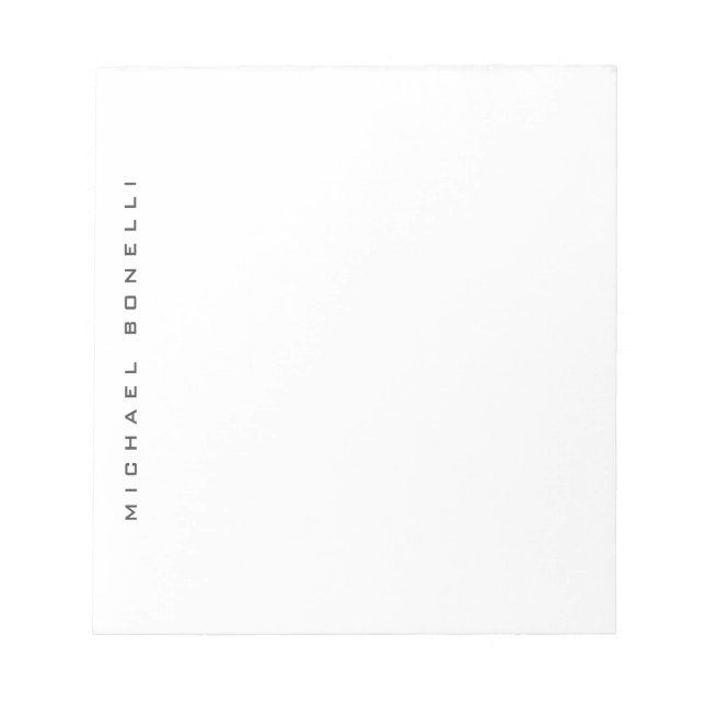 Bloc De Notas Moderno Creativo Tendencia Blanco Agregar Nombre (Frente)