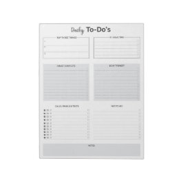 Bloc de notas moderno de lista diaria de tareas pe