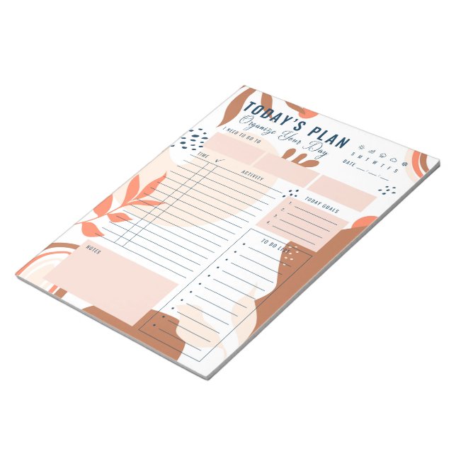 Bloc de notas moderno de planes diarios de Brown-B (Lado Derecho)