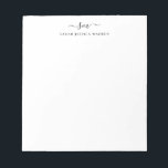 Bloc De Notas Moderno Dos Monogramas Guión Giratorio Inicial Swa<br><div class="desc">Elegante Dos Monogramas Guión Giratorio Inicial Swash Bloc de notas personalizado negro</div>