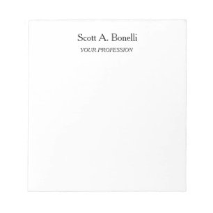 Bloc De Notas Moderno Elegante Plano Simple Blanco Especial