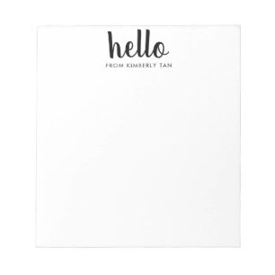 Bloc De Notas Moderno HELLO negrita Escritura de escritura de la