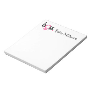 Bloc De Notas Moderno Jefe Lady Guión moderno Negro rosado